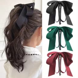 Bow Tassel Hair Clip, High-End Satin, Y2K Style, Hairstyle Decoration and Ponytail Accessory, Valentine's Day Gift