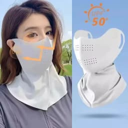 4PCS Sunscreen Veil UV Protection Women Summer Neck Face Mask Ice Silk Breathable Outdoor Sun Protect Masks Veils Face Cover Set