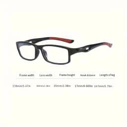 3/5PCS Sport Style Non-Prescription Reading Glasses Anti-Blue Light Rectangular Full Rim Eyewear, PC Frame Material