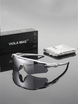 VIOLA MAG Integrated Half Frame Sunglasses, Color Film Unisex for Daily Travel Decoration, Anti Slip, with Mirror Bag