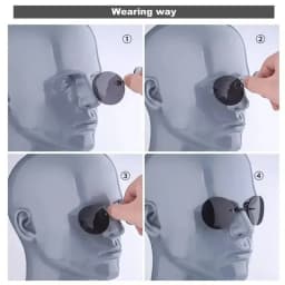  VIEWRING1-2PCS Clip On Nose Glasses Round Rimless Matrix Morpheus Sunglasses Mini Frameless Vintage Men Eyeglasses