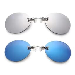  VIEWRING1-2PCS Clip On Nose Glasses Round Rimless Matrix Morpheus Sunglasses Mini Frameless Vintage Men Eyeglasses