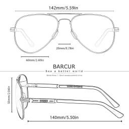BARCUR Polarized Mens Sunglasses Pilot Sun Glasses for Men Accessories Driving Fishing Hiking Eyewear Oculos Gafas De Sol