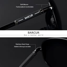 BARCUR Polarized Mens Sunglasses Pilot Sun Glasses for Men Accessories Driving Fishing Hiking Eyewear Oculos Gafas De Sol