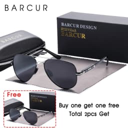 BARCUR Polarized Mens Sunglasses Pilot Sun Glasses for Men Accessories Driving Fishing Hiking Eyewear Oculos Gafas De Sol