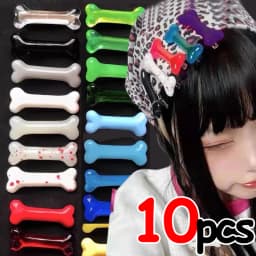 1/10pcs Y2K Fashion Gothic Women Gril Headwear Barrettes Hair Band Accessories Vivid Dog Bone Hair Clips Side Hairpin