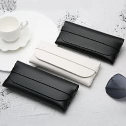Black and White Soft and Stylish Leather Glasses Cases - Glasses Protection Bags, Travel Accessories for Men and Women - Stylish