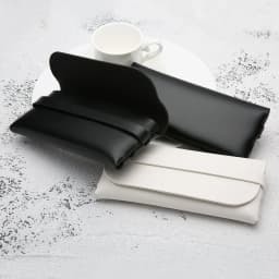 Black and White Soft and Stylish Leather Glasses Cases - Glasses Protection Bags, Travel Accessories for Men and Women - Stylish
