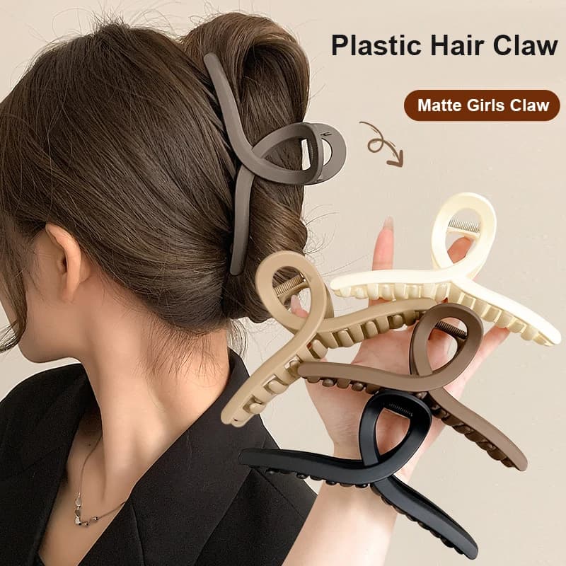 4Pcs Women Cross Matte Hair Claw Clips Hairpin 2024 Fashion Elegant Hairgrips Large Clamps Crab Girls Korean Hair Accessories