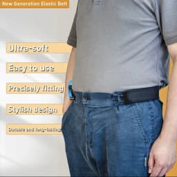 Hook and Loop No Buckle Invisible Stretch Belt Soft Wide Fit Men Women Jeans Waist Tightener Adjustable Casual Lazy Waistband