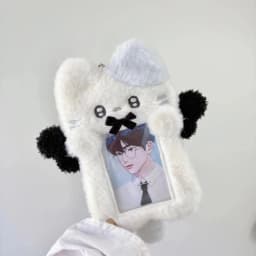 Cute Photocard Case Student Card Holder Cartoon Star Shape Photo Card Holder Bag Keychain Idol Photos Protective Cover