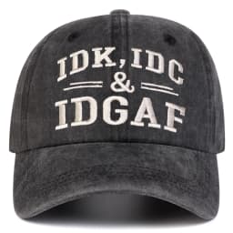 Unisex IDK IDC&IDGAF Letter Embroidery Washed Baseball Cap Spring Autumn Outdoor Adjustable Casual Hat Sunscreen Hat Sports Cap