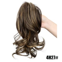 12 Inch Short Curly Clip-In Ponytail Extension-Synthetic Hair for Women Voluminous Claw Clip Hairpiece for Everyday Wear
