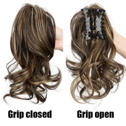 12 Inch Short Curly Clip-In Ponytail Extension-Synthetic Hair for Women Voluminous Claw Clip Hairpiece for Everyday Wear