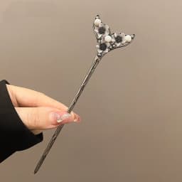 Neo-chinese Style Flower Hairpin Ink Colored Flower Tassel Hair Stick For Women Girls Elegant Exquisite Fashion Hair Accessories