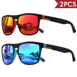 1/2/3/4PCS Men's Classic Square Polarized Sports Sunglasses Lightweight PC Frame UV400 Unisex Durability Driving Fishing Cycling