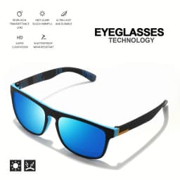 1/2/3/4PCS Men's Classic Square Polarized Sports Sunglasses Lightweight PC Frame UV400 Unisex Durability Driving Fishing Cycling