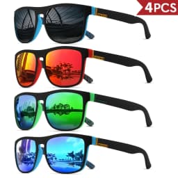 1/2/3/4PCS Men's Classic Square Polarized Sports Sunglasses Lightweight PC Frame UV400 Unisex Durability Driving Fishing Cycling