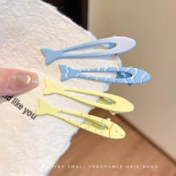4pcs Simplicity Blue and Yellow Cute Fish Hairclip for Women Elegant Side Clip Fashion Girl Hairpin Hair Accessories
