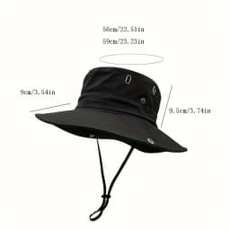 Wide Brim Bucket Hat for Men Women UV Protection Sun Hat with Adjustable Chin Strap Breathable Mesh for Hiking Fishing Camping