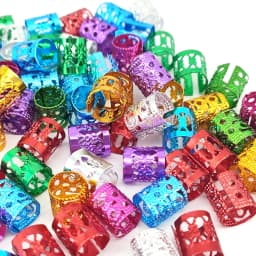 100PCS Multicolor Rings Dreadlocks Beads for Women and Girls, Braid Hair Decoration Colorful Aluminum Ring Adjustable Metal Cuff