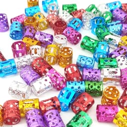 100PCS Multicolor Rings Dreadlocks Beads for Women and Girls, Braid Hair Decoration Colorful Aluminum Ring Adjustable Metal Cuff