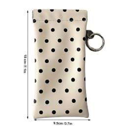 Eyeglasses Case Stylish Polka Dot Auto-close Glasses Bag With Cleaning Cloth Sunglasses Pouch Portable Hanging Card Holder