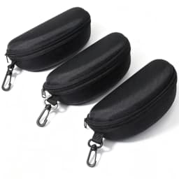 3pc Portable Sunglasses Case Protector Oxford Cloth Hard EVA Zippered Eyeglasses Case with Carabiner Unisex Eyewear Accessories