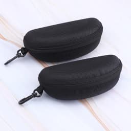 3pc Portable Sunglasses Case Protector Oxford Cloth Hard EVA Zippered Eyeglasses Case with Carabiner Unisex Eyewear Accessories