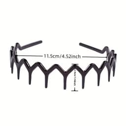 2pcs/set Black Amber Wave Long Teeth Headband Anti-fall Resin Plastic with Teeth Non-slip Headband for Men and Women Face Wash H