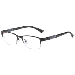 Men's Vintage Business Photochromic Myopia Glasses Half Frame Metal Blue Light Blocking Eyewear Classic UV Shades -0.5~4.0x