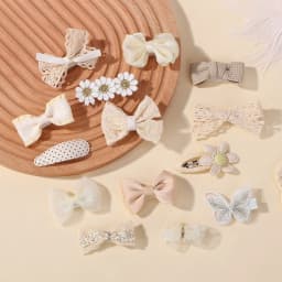 4Pcs Sweet Lace Printed Bowknot Hair Clips for Hair Girls Handmade Hairpin Boutique Barrettes Headwear Baby Hair Accessories