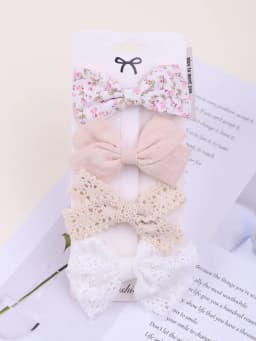 4Pcs Sweet Lace Printed Bowknot Hair Clips for Hair Girls Handmade Hairpin Boutique Barrettes Headwear Baby Hair Accessories