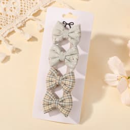 4Pcs Sweet Lace Printed Bowknot Hair Clips for Hair Girls Handmade Hairpin Boutique Barrettes Headwear Baby Hair Accessories
