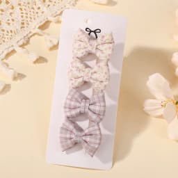 4Pcs Sweet Lace Printed Bowknot Hair Clips for Hair Girls Handmade Hairpin Boutique Barrettes Headwear Baby Hair Accessories