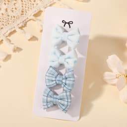 4Pcs Sweet Lace Printed Bowknot Hair Clips for Hair Girls Handmade Hairpin Boutique Barrettes Headwear Baby Hair Accessories