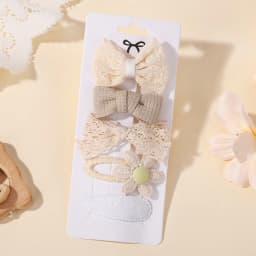 4Pcs Sweet Lace Printed Bowknot Hair Clips for Hair Girls Handmade Hairpin Boutique Barrettes Headwear Baby Hair Accessories