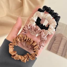 3PCS/Lot Luxury Brand Solid Color Satin Silk Hair Scrunchies For Women Simple Female Elastic Hair Bands Rubber Band Accessories