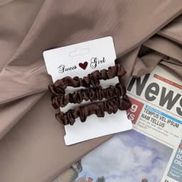 3PCS/Lot Luxury Brand Solid Color Satin Silk Hair Scrunchies For Women Simple Female Elastic Hair Bands Rubber Band Accessories