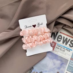 3PCS/Lot Luxury Brand Solid Color Satin Silk Hair Scrunchies For Women Simple Female Elastic Hair Bands Rubber Band Accessories