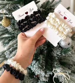 3PCS/Lot Luxury Brand Solid Color Satin Silk Hair Scrunchies For Women Simple Female Elastic Hair Bands Rubber Band Accessories