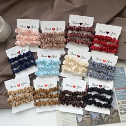 3PCS/Lot Luxury Brand Solid Color Satin Silk Hair Scrunchies For Women Simple Female Elastic Hair Bands Rubber Band Accessories