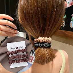 3PCS/Lot Luxury Brand Solid Color Satin Silk Hair Scrunchies For Women Simple Female Elastic Hair Bands Rubber Band Accessories