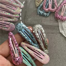 Personalized Colorful Sequins Water Drop BB Clip Bang Clip Sweet Girl Gold Powder Love Heart-Shaped Hairpin Side Clip New