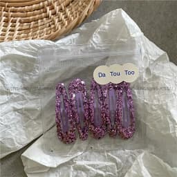 Personalized Colorful Sequins Water Drop BB Clip Bang Clip Sweet Girl Gold Powder Love Heart-Shaped Hairpin Side Clip New