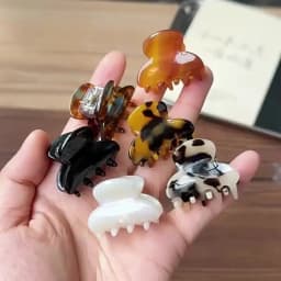 2Pcs/set Small Mini Hair Claws Sweet Acetate Hair Clips for Women Girl Barrettes Crab Clamp Ponytail Hairpin Fashion Accessories