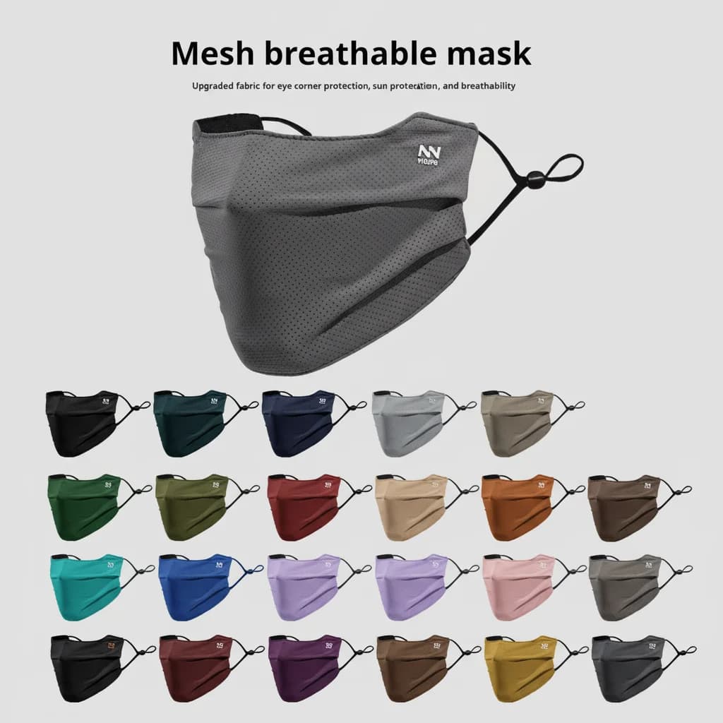 Breathable Ice Silk Face Cover UV Face Shield Washable Reusable Sun Protection Face Mask for Motorcycle Running Riding Exercise