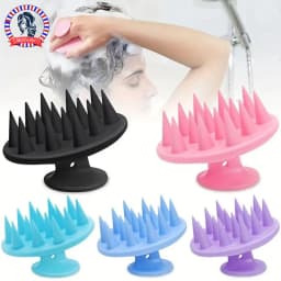 1pc Portable Silicone Head Massage Brush, Deep Cleansing Scalp and Hair Care Brush, Massage Shampoo Brush, Shower Brush