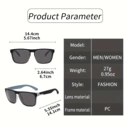 3Pcs Fantasy Gradient Mutipcolor Square Polarized Sunglasses AntiGlare UV400 Glasses Summer Party Driving Fishing Christmas Gift