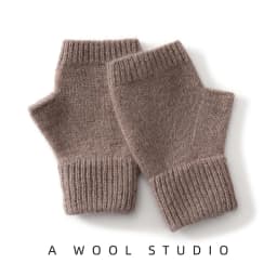 2025 Winter Women 100% Merino Wool Mitts 15cm Knitted Fingerless Gloves Thermal Gloves Semi Finger Lengthen Mittens Arm Warmers